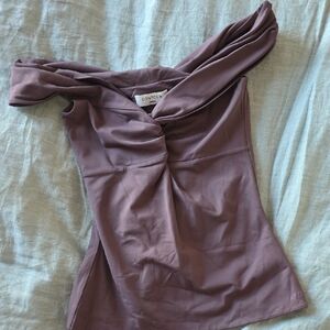 Aritzia Off-Shoulder Mauve Contour Top